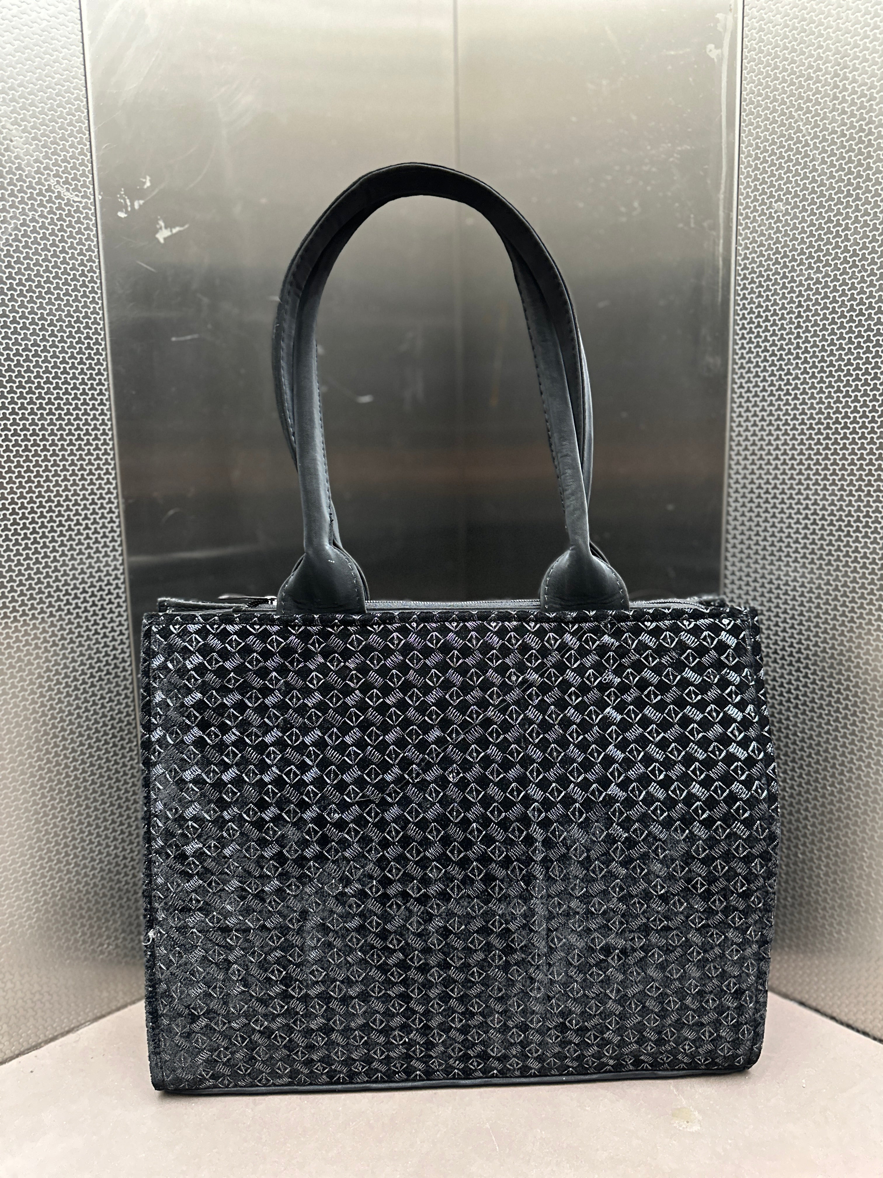 Premium Embroidery Dhaga Work Handbag with Leather Finish | vegosis