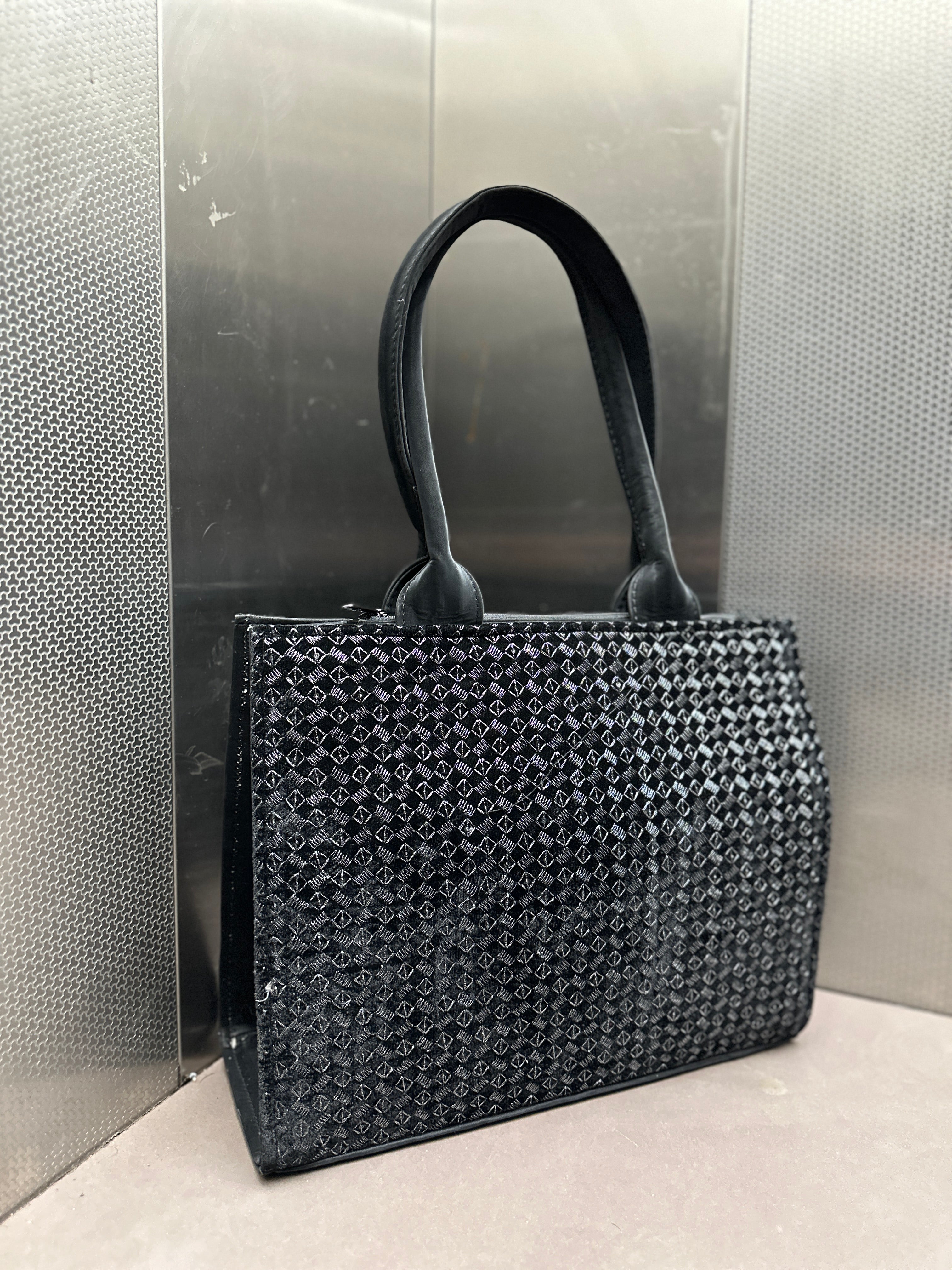 Premium Embroidery Dhaga Work Handbag with Leather Finish | vegosis