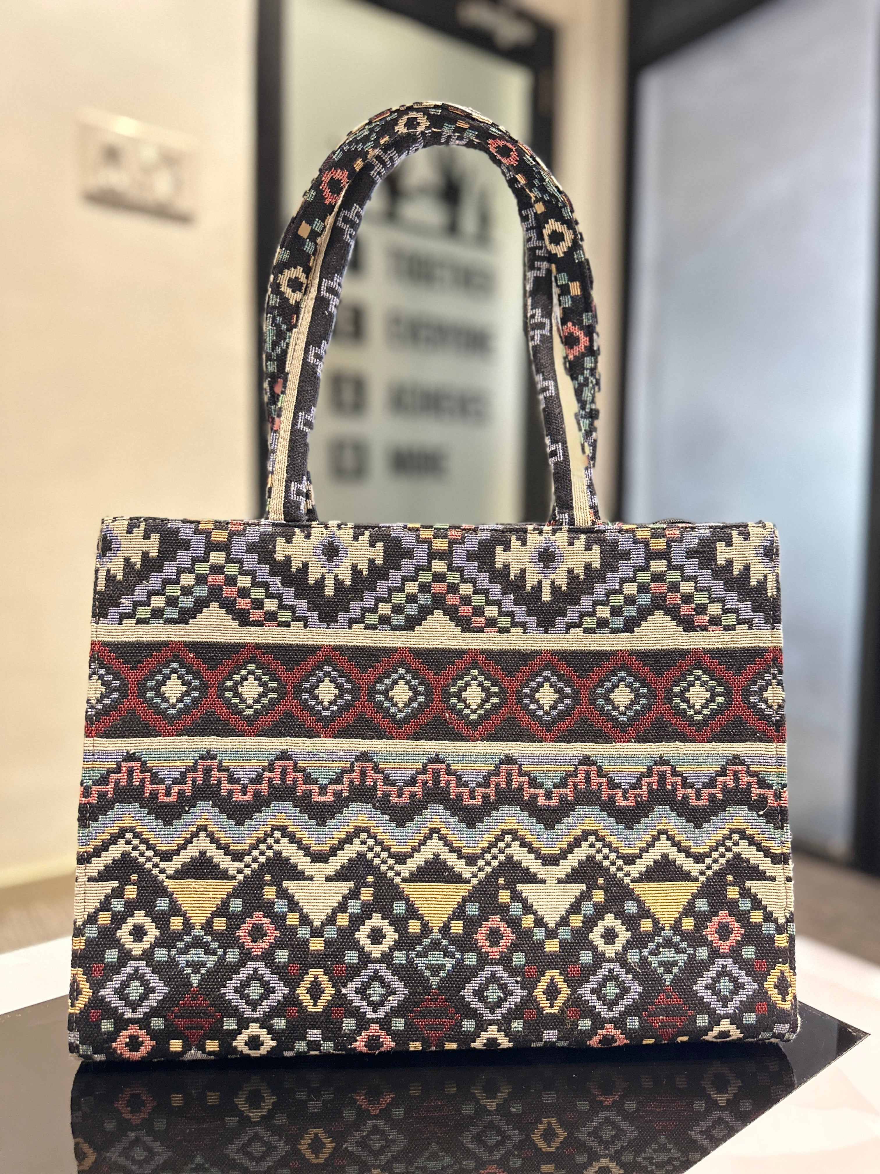 Handcrafted Jacquard Handbag in Rich Tribal Motifs | vegosis